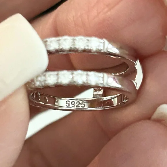 2 Carat Princess Moissanite Diamond Ring Set 5 - Picture 10 of 11